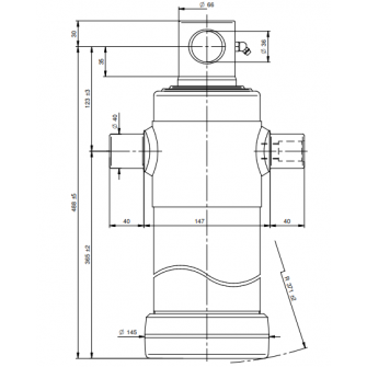 Teleskopski cilinder 3 stopnje 11 ton 1043 mm z luknjo 4034F